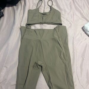 Women's Olive Green Pants & Jumpsuit Set